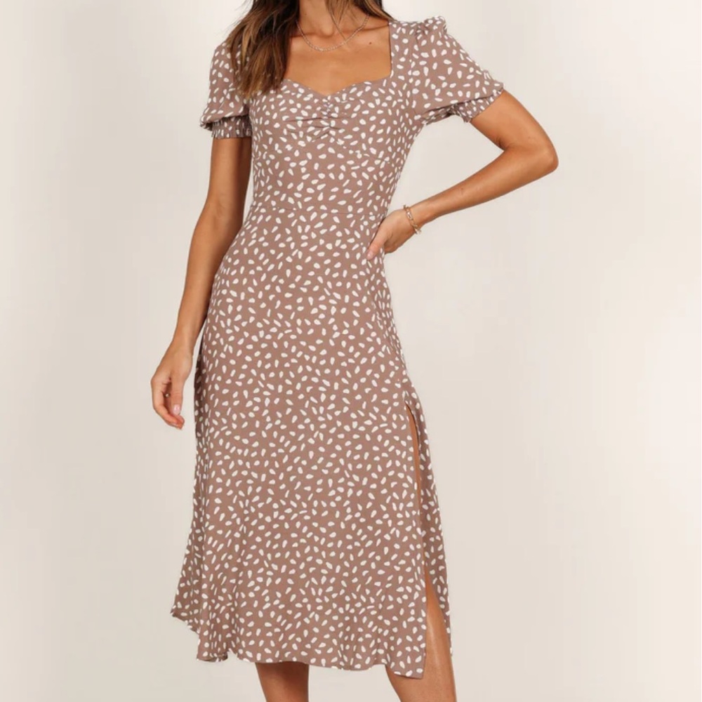 Petal and pup Franklin dress mocha :polka dot